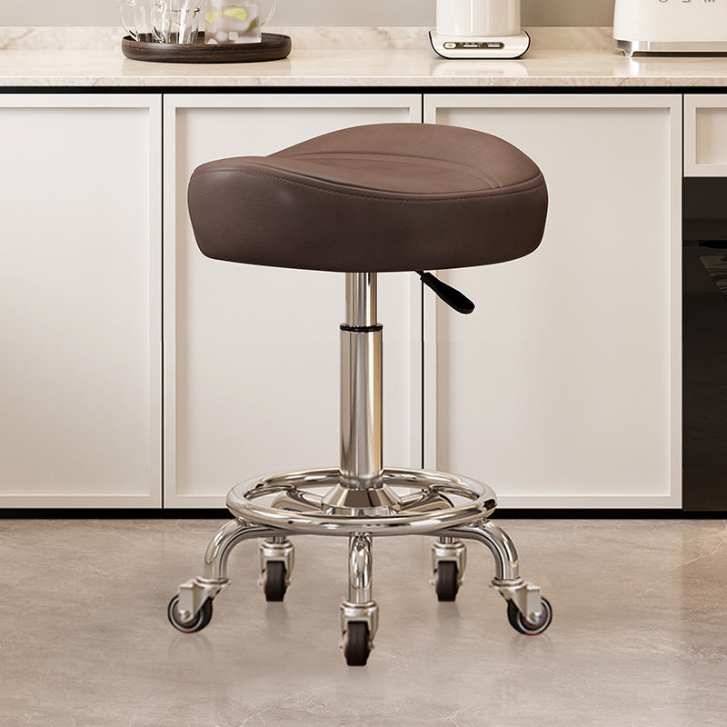 Saddle Chair Kitchen Cooking Chair Front Desk Cashier High Stool Universal Wheel Lifting Chair Beauty Barber Stool