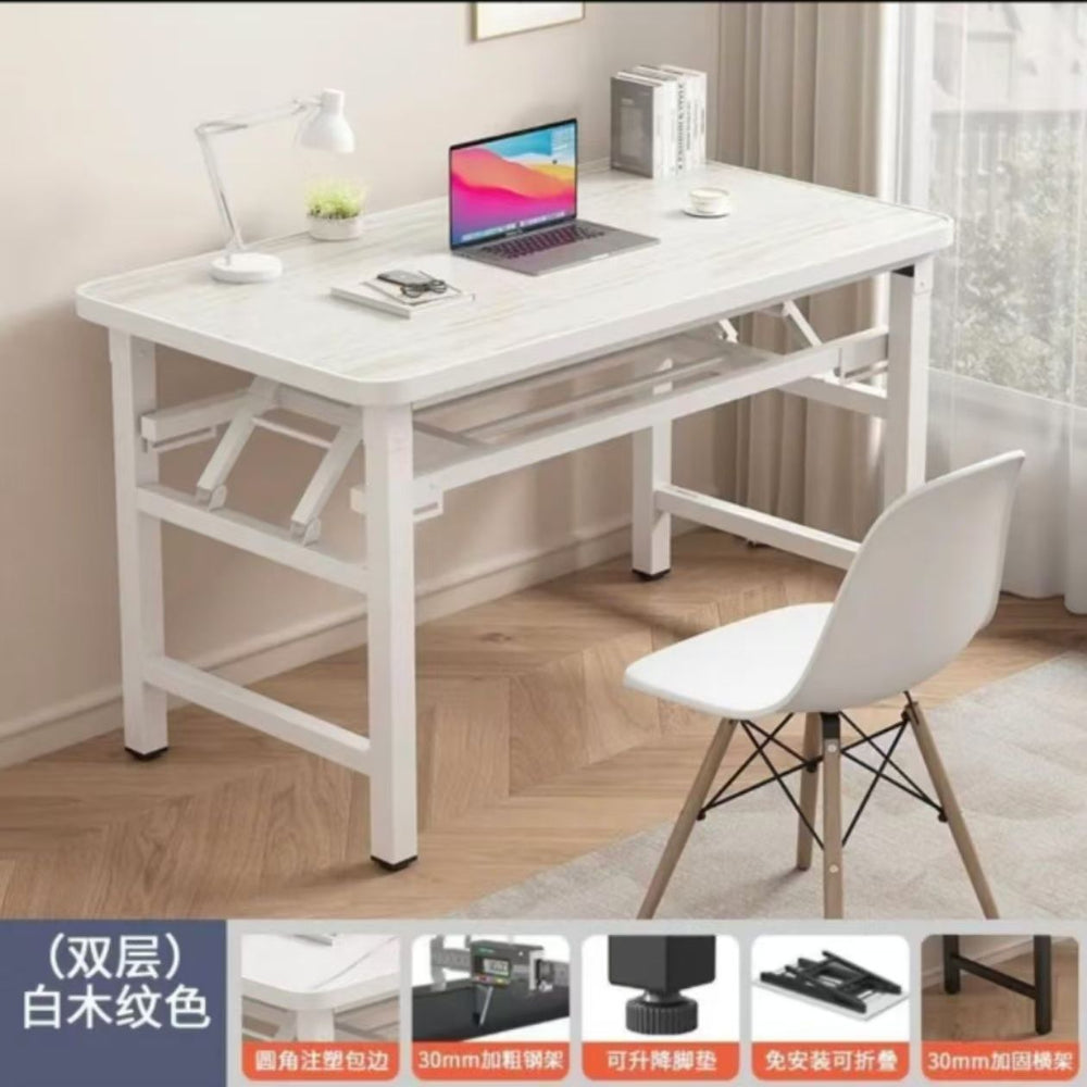 Easy-to-assemble folding desk - no assembly required - perfect for home, living room, dining room, bedroom, or office