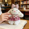Long-eared rabbit keychain lop-eared rabbit bag pendant stuffed doll cute bows rabbit creative pendant