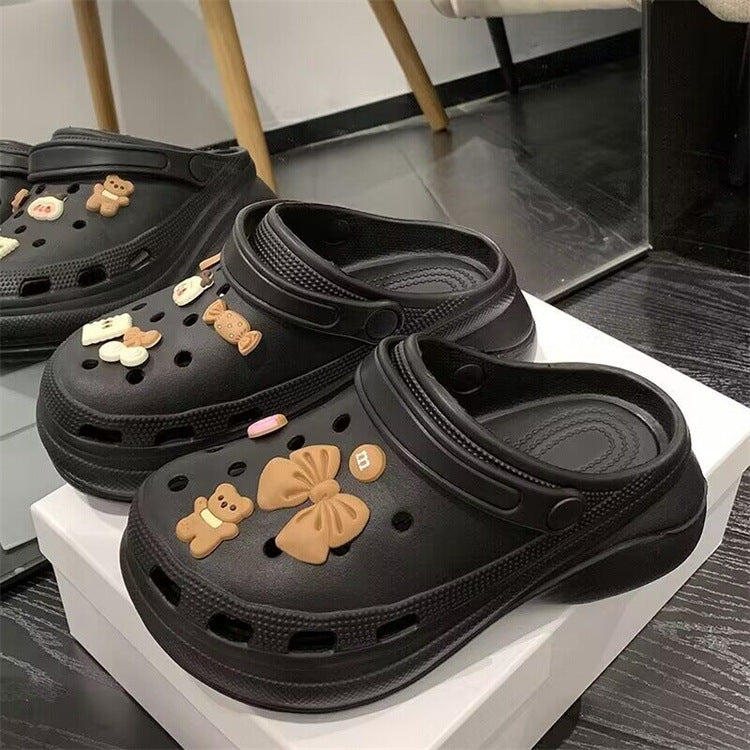 New arrival hole slippers for women student dormitory outwearfashionthick sole beach toe sandals summer popularins