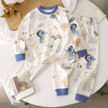 Custom kids' thermal underwear set - factory direct, 100% cotton, crew neck base layer, spring/autumn style, toddler & children's sizes, all-cotton loungewear