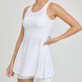 Lightweight & quick-dry badminton/tennis skirt dress - slim fit golf dress for women - figure-flattering pleated tennis skirt