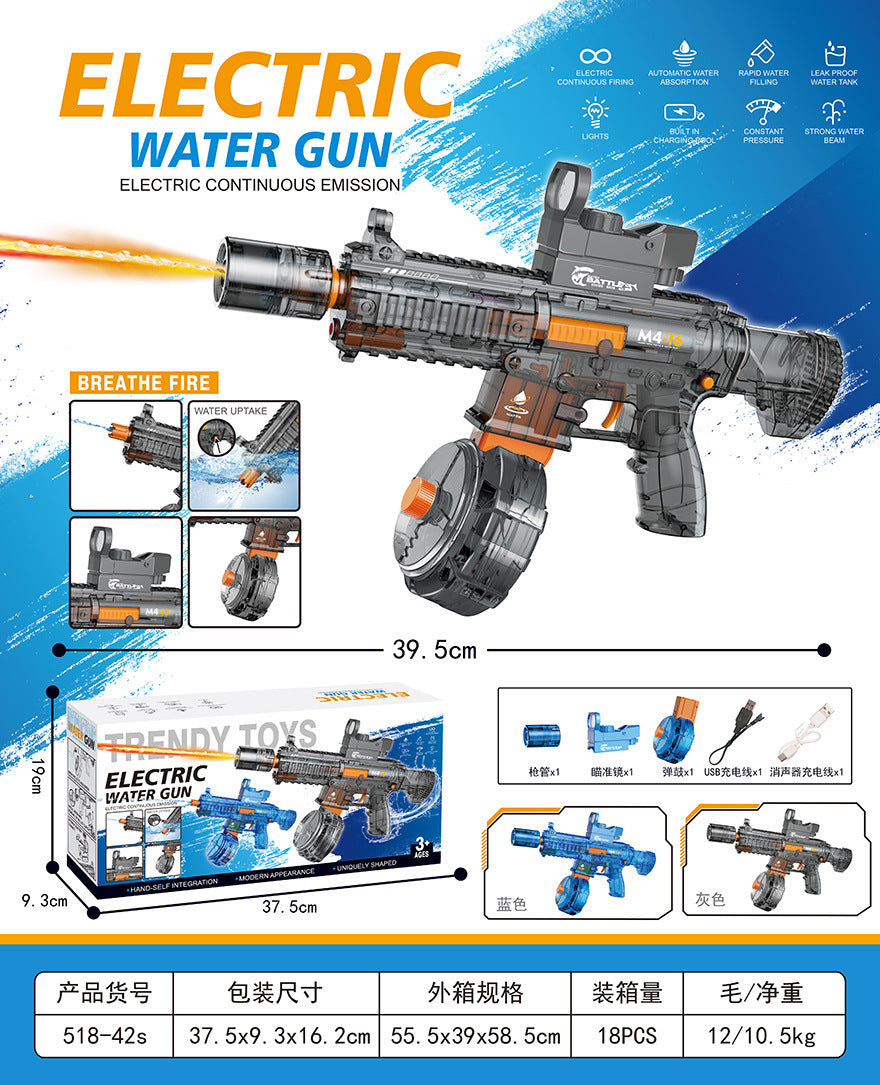 electric water gun self-priming continuous mp45 charging summer toys large capacity boys and girls outdoor summer toys