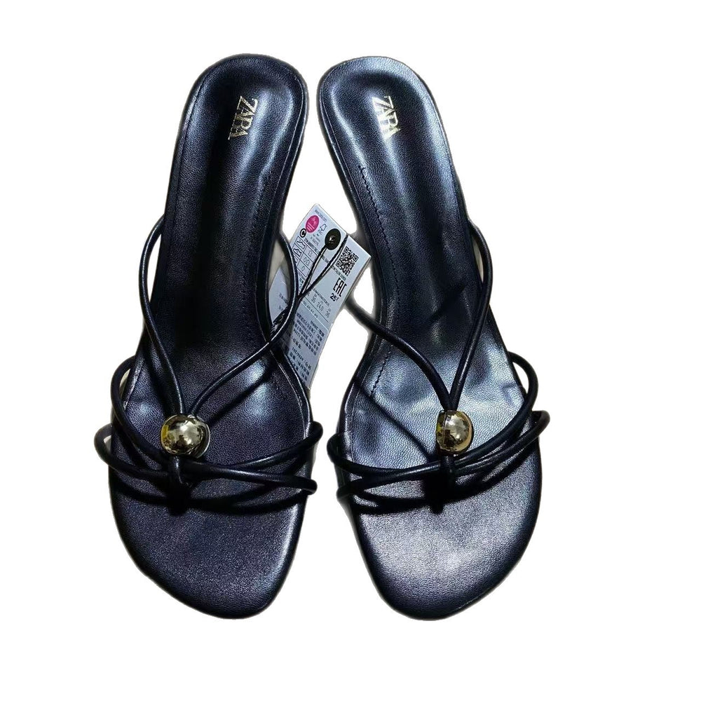 Za2025 new european and american style thin strap stiletto heel sexy criss-cross wrap open toe fashionable elegant high heel sandals for women