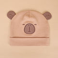 Sleepy bear baby hat (coffee color)