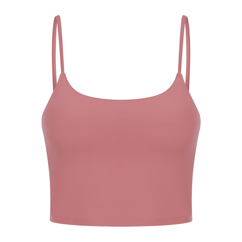 New women's yoga top - sports bra with padded cups, spaghetti straps, and beautiful back design - fitness tank top, yoga vest c5238
