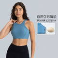 Vertical ribbed high collar elastic comfortable sports intimates high-strength bubble wrap sports bra daw057