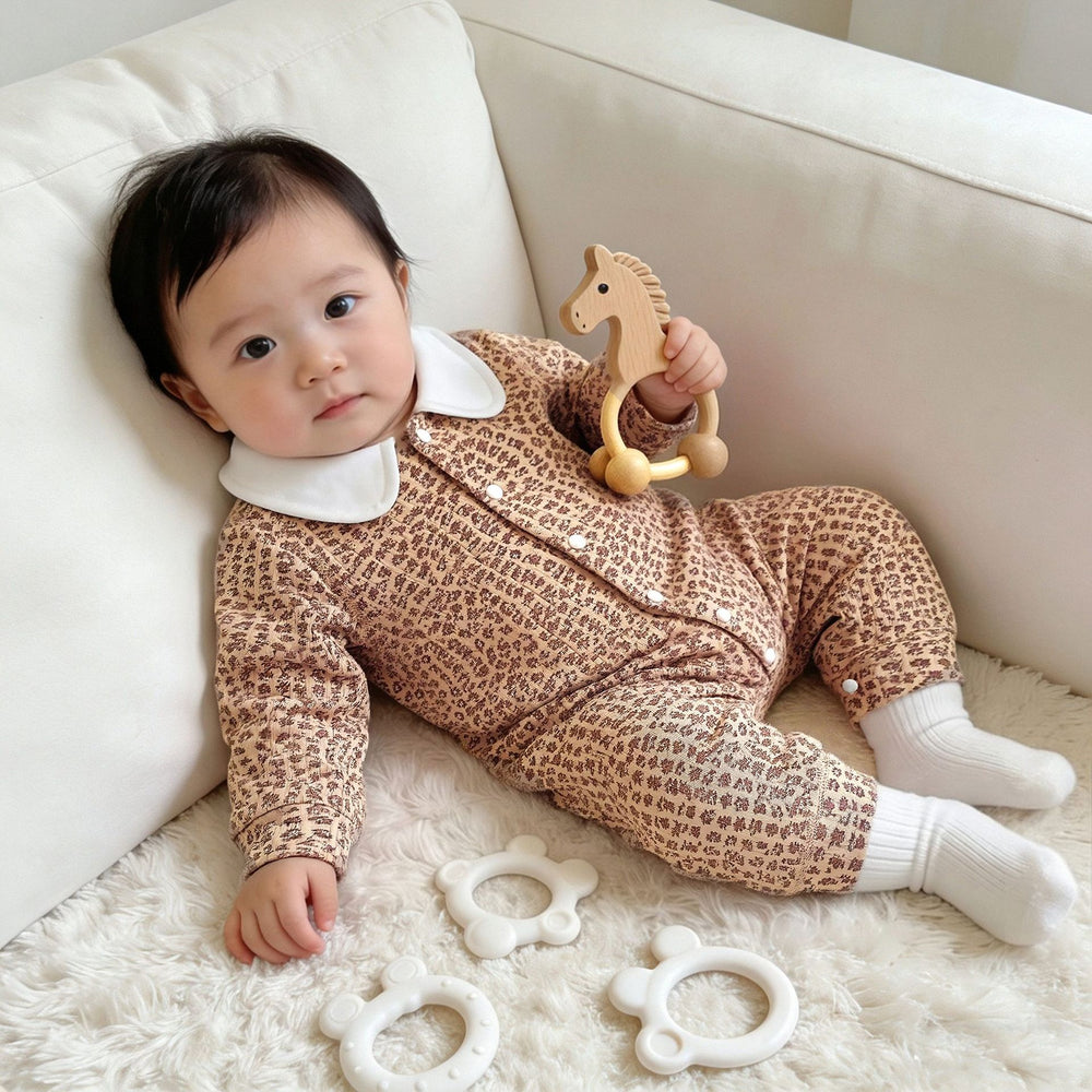 Girls' and boys'  spring/autumn children's wear: cute floral print dress with peter pan collar, princess style - perfect for cross-border e-commerce