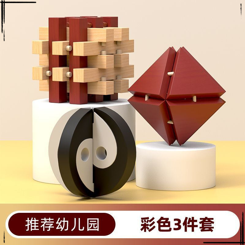 Luban Lock Kindergarten 3 to 6 years old Luban Lock 6 to 12 years old Primary school students full set of brain burning 61 children's puzzle class 6