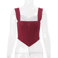 Ins european and american clothing  summernew arrivalfrench palace hot girl tie backasymmetricalclassy sense vest tops