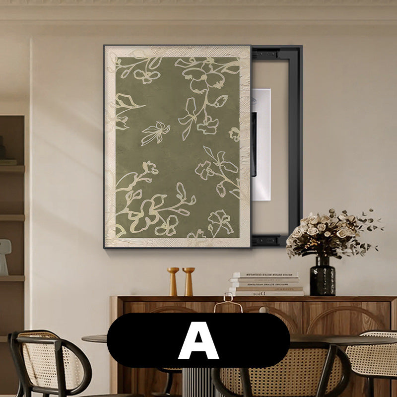 Medieval style meter box decorative painting Maillard French retro blocking distribution box switch box cover plate vertical hanging painting