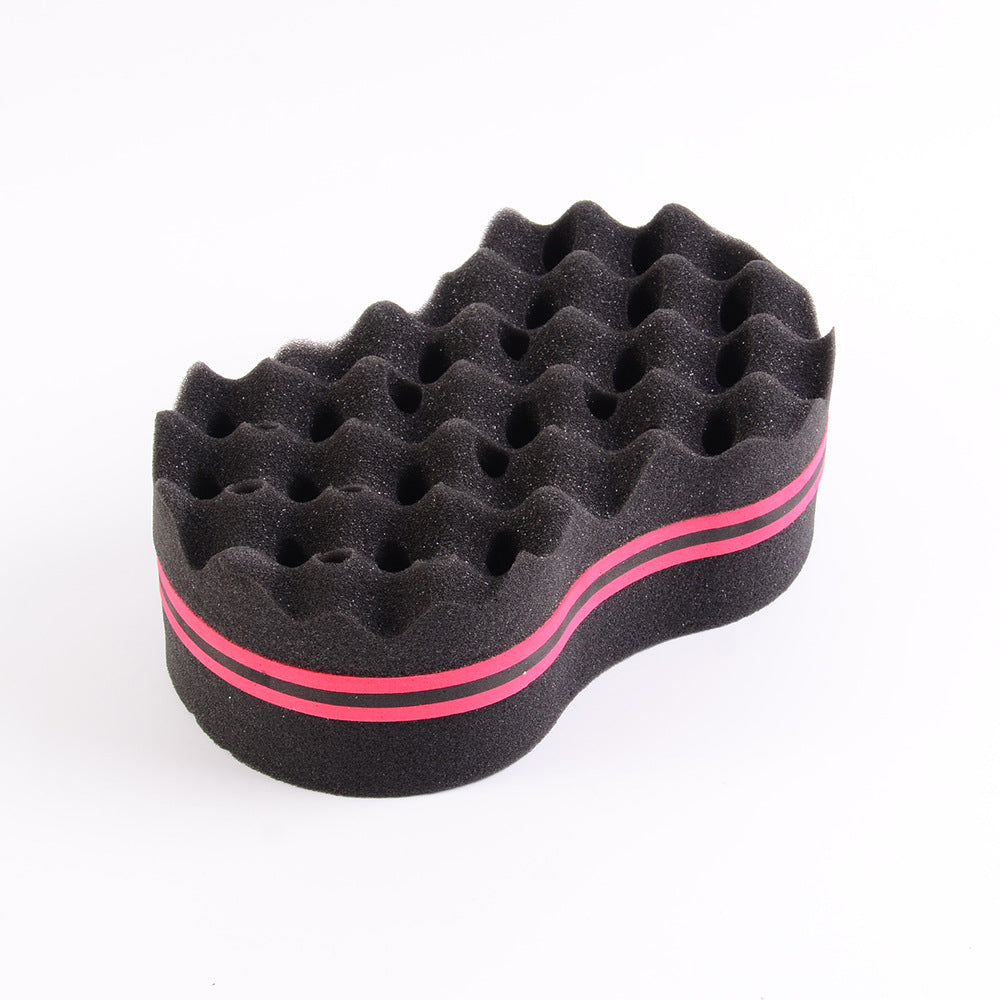 Cross-border double-sided wavy sponge brush, oval brush, tinfoil perm, curly hair, single-sided small hole, dreadlocks, hair ironing tool