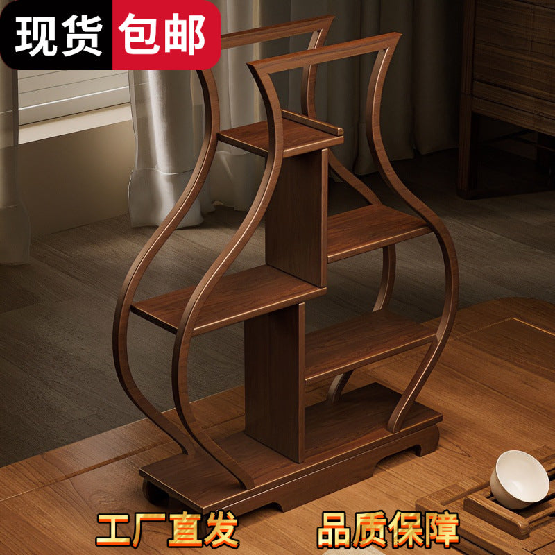 Chinoiserie tea room desktop bogu rack solid wood tea table storage rack small teapot tea set tea cup storage display ornaments