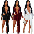 C7607 cross-border   fashion women's sexy deep v solid color ribbon dress mini skirt new
