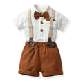 Boys' short-sleeve t-shirt and romper set - stylish, trendy, and cool summer outfit for little ones