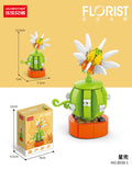 Compatible with lego bricks, succulent handmade flower pot, small particle children's educational assembly desktop ornament model gift