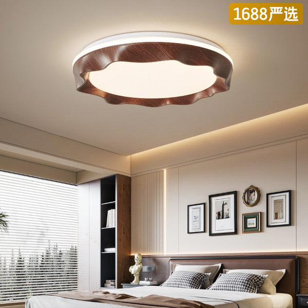 [Strict selection] French retro eye protection ceiling lamp medieval wabi wind lamp walnut creative wave room lamp