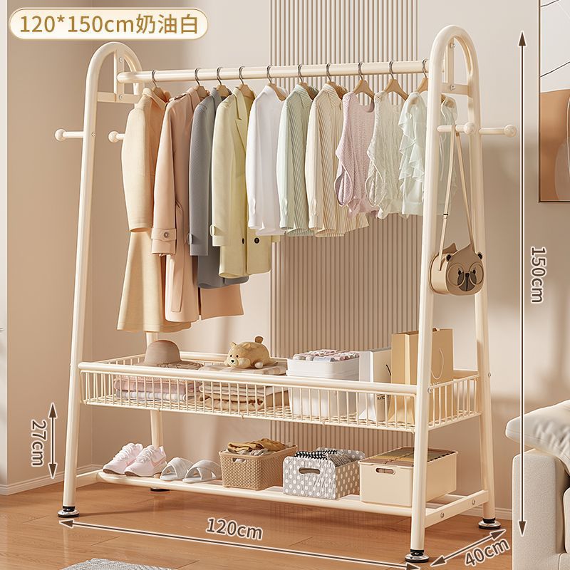 Clothes drying rack thickened floor-standing for home clothes drying rack balcony bedroom hanging clothes rack simple indoor single pole coat rack