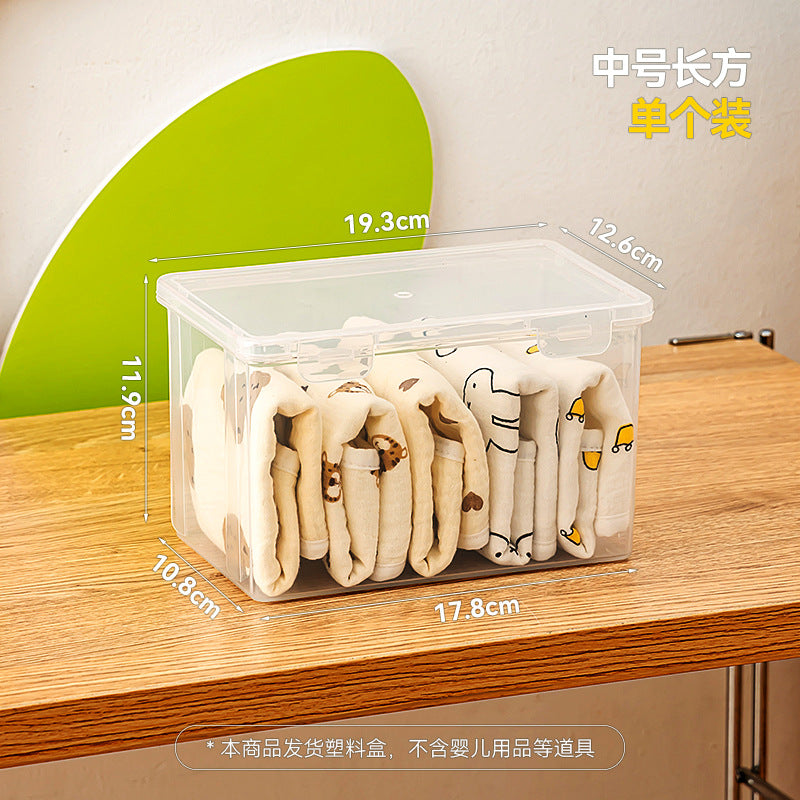 Toothpaste bottle storage box with lid Plastic baby toy box with lid Transparent flip rectangular storage box