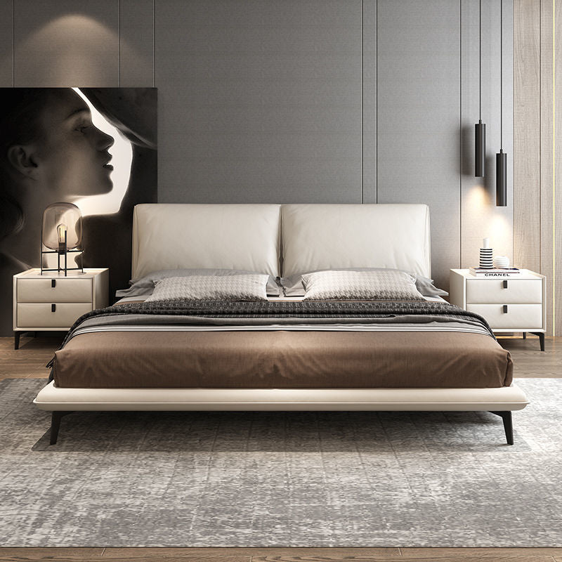 Foshan furniture factory customized genuine leather bed 1.68m double bed little elephant ear bed large bed master bedroom large bed