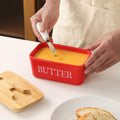 ceramic butter box with matcha knife rectangular for home cheese fresh-keeping sealed jar butter ceramic storage box