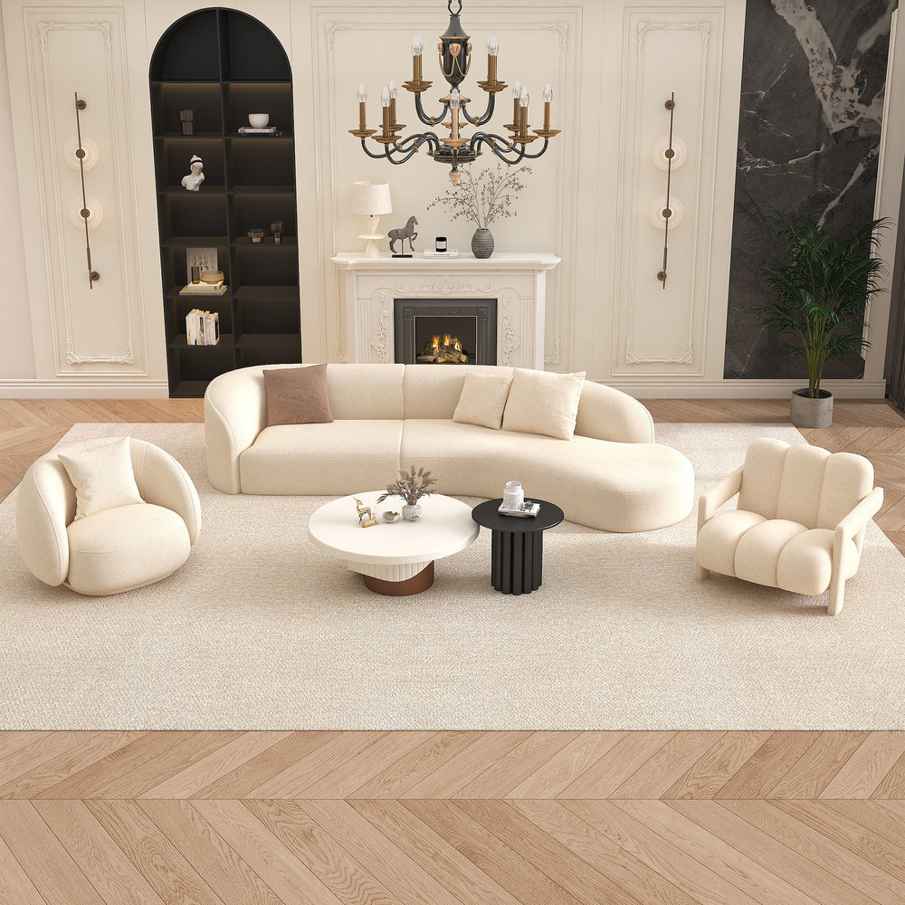 French cream style casual sofa designer cashmere living room lazy sofa chair hotel b&b hotel coffee table