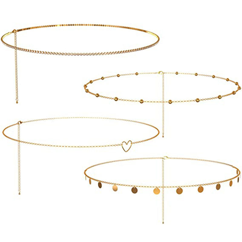 European and american cross-border jewelry ins sexy hot girl thin chain waist chain women's versatile beach bikini body punk