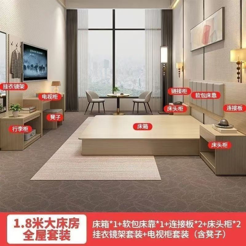 Hotel furniture: standard room beds - complete set for b&bs, apartments, guest rooms, and budget hotels - double beds