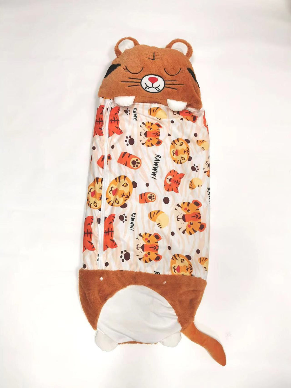 Kids' sleeping bag - foldable anti-kick quilt, children's sleeping bag with cartoon animal design and pillow