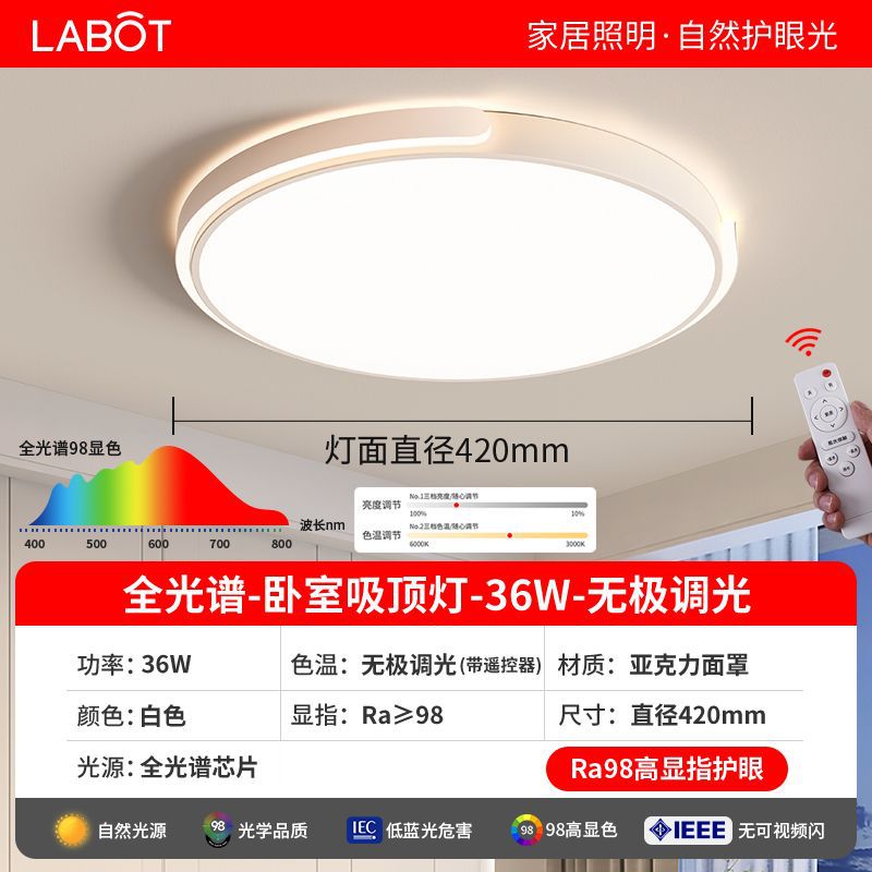 Eye-caring bedroom light, master bedroom 2025 new led ceiling lamp, minimalist modern high-end room light, popular trending style