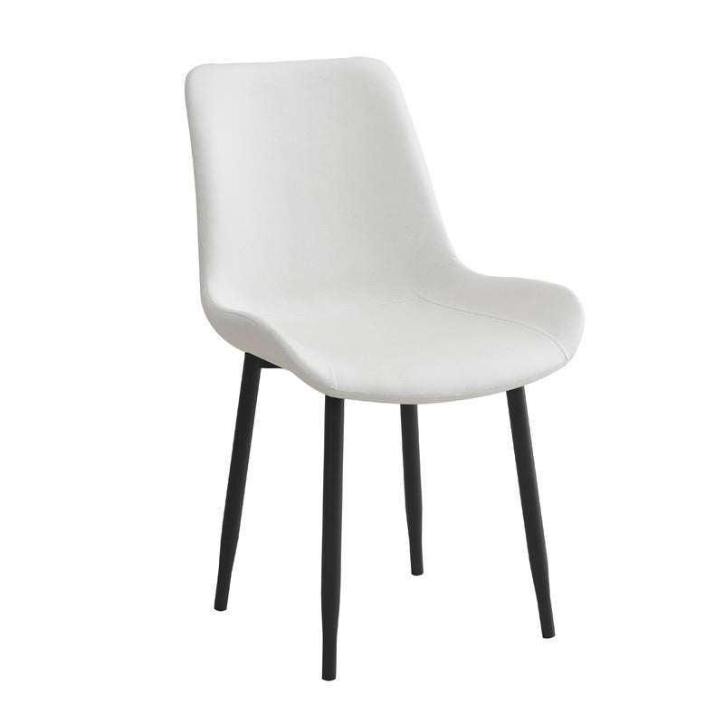 Minimalist luxury leather dining chair - suitable for home, hotel, and reception use. features a durable carbon steel frame and comfortable design