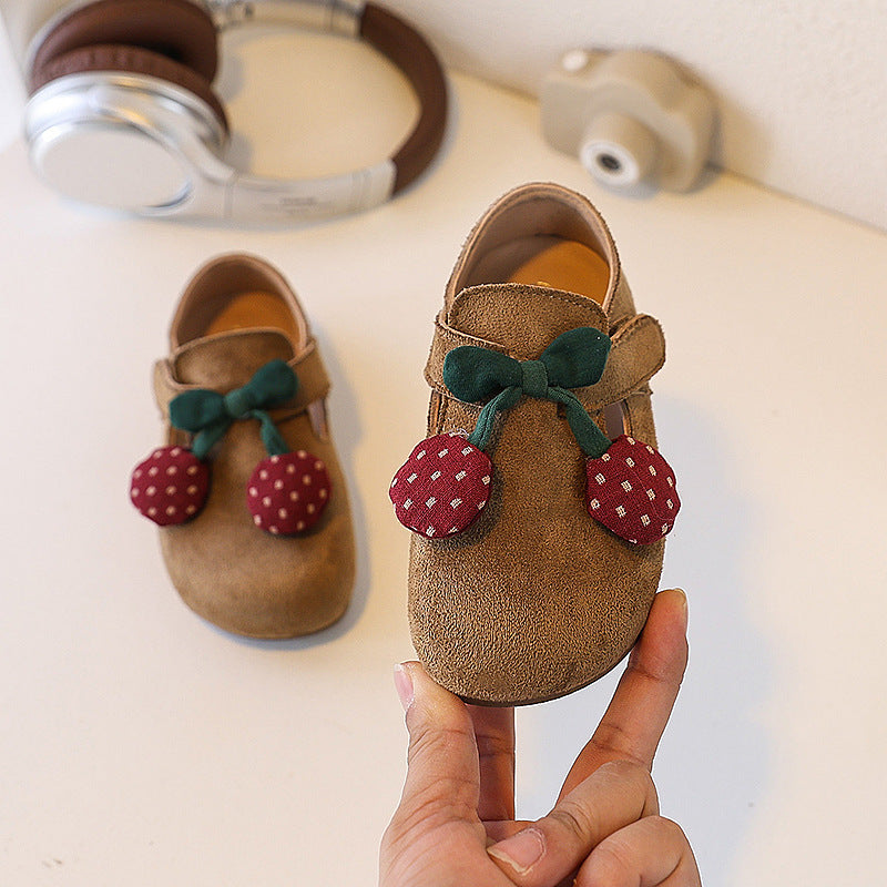 Ready-to-ship adorable cartoon birkenstock-style shoes for little girls, korean fashion princess shoes, soft-soled moccasins, cloth shoes, baby flats