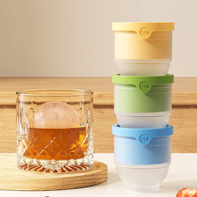 Whiskey round ice ball mold - food grade, home use, ice cube maker, quick-freezing round ice ball tray model - wholesale