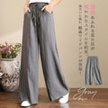 draped loose pants women's summerhigh waist cotton and linen pants casualloosestraight-leg pants