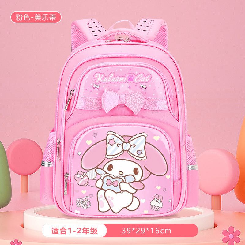Schoolbag for 1-3-6 grade kids female primary school students 6-9-12 years old large capacity ultra-light backpack to reduce burden