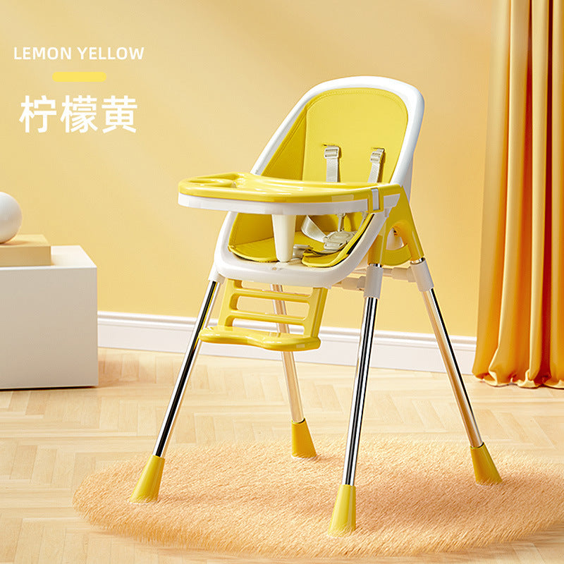 Large baby high chair, foldable multifunctional portable dining chair for home use, infant feeding table and chair, ages 0-4