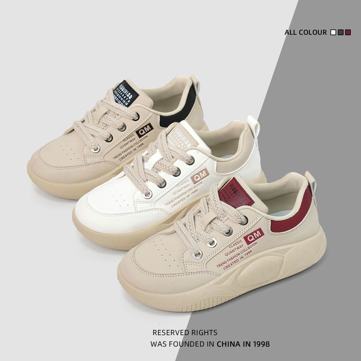 Dad sports shoes 2024 spring and autumn new versatile casual non-slip stepping on shit soft-soled white shoes popular women's shoes