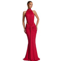 European and american cross-border women's fashion:  spring new arrival - solid color, elegant, sexy, slim-fit, backless mermaid dress