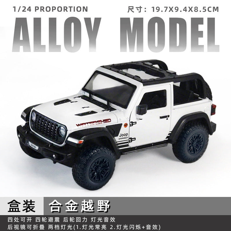 Large jeep wrangler alloy artificial 1:24 model bugatti lambo car kids toy men's gift ornaments