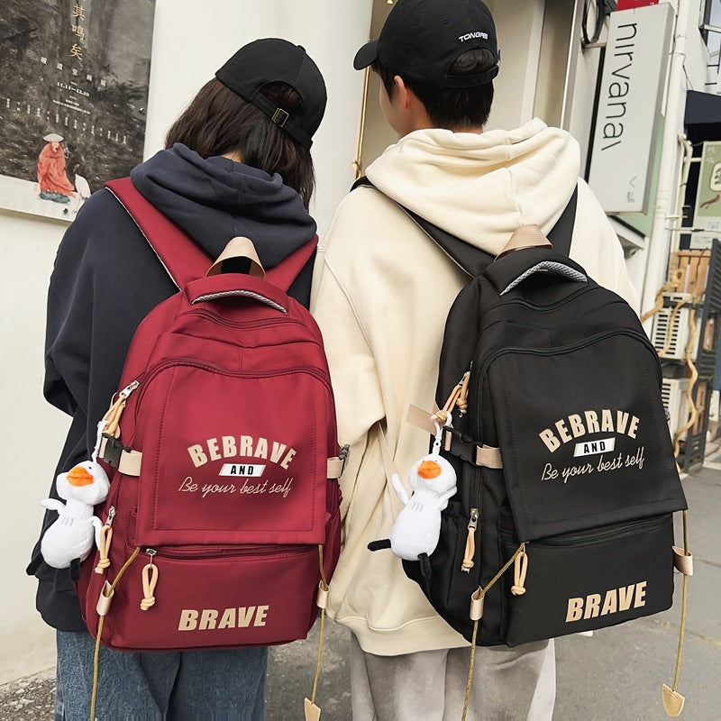 New large-capacity casual backpack, junior high school student schoolbag, fashionable and simple business travel computer backpack