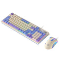 Silver sculpt km800 custom gaming keyboard and mouse combo - colorful wired illuminated desktop pc accessories - 98 keys
