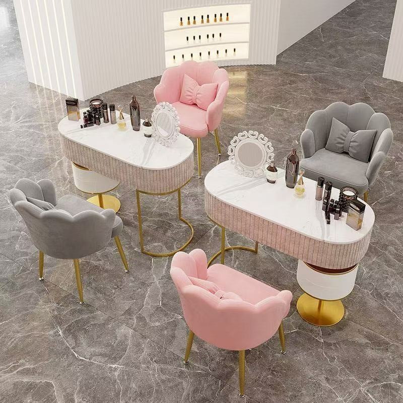 Accessible luxury chair makeup stool popular makeup chair for home lazy bedroom storage back chair dressing stool manicure chair