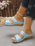 new cross-border comfortable lightweight double strap velcro adjustable size one-strap plus size slippers wholesale