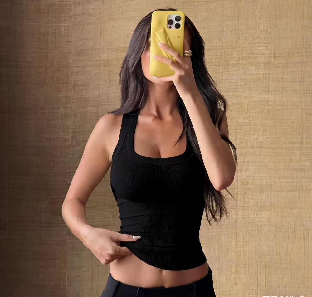 fashiony2k hot girl pure coloreasiest for matchhalter t-shirttops women's clothing  summer  independent station