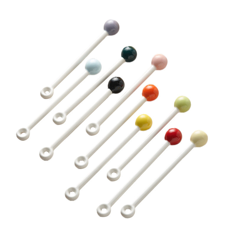 New macaron color milk powder mixing stick, high-value ceramic milk stirrer, multi-purpose mixing rod, underglaze color, milk powder stirrer