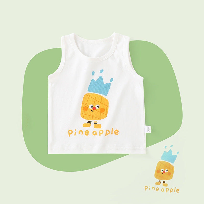 New lightweight summer pure cotton baby tank top - sleeveless undershirt for kids, breathable and sweat-absorbent infant clothing