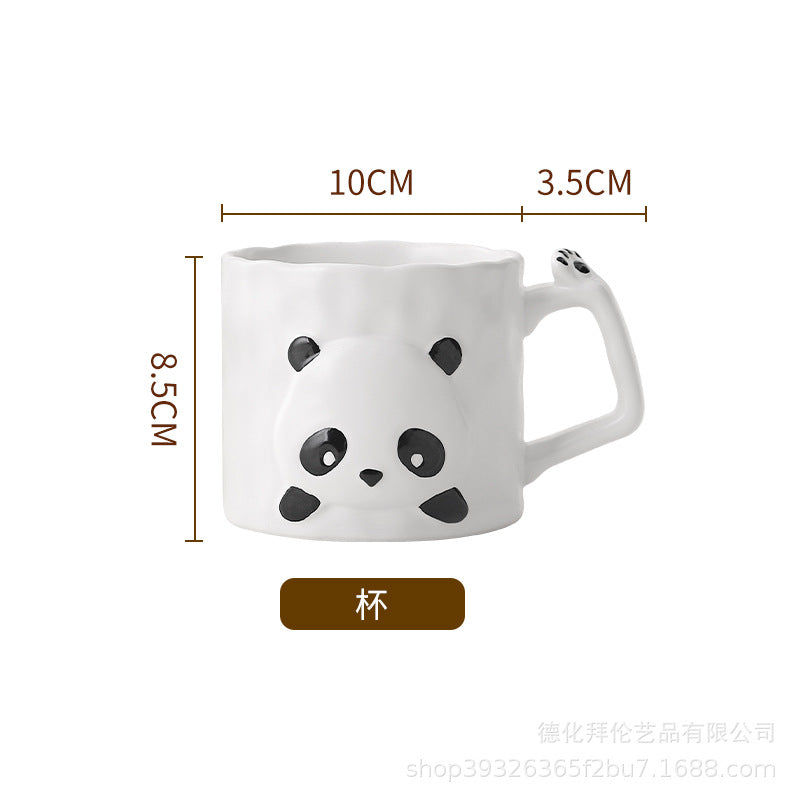 Trendy, instagrammable, high-value creative ceramic bowls, plates, and dishes - whimsical and cute cartoon panda dinnerware set wholesale