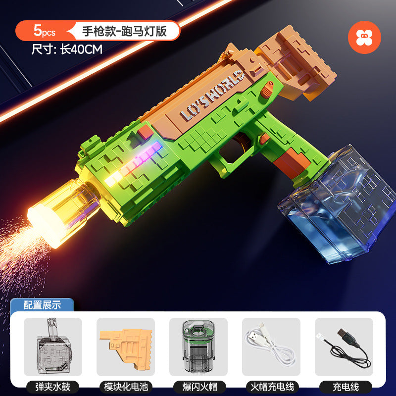 Summer kids' light-up electric automatic water gun - long range, high capacity, outdoor beach water spray toy