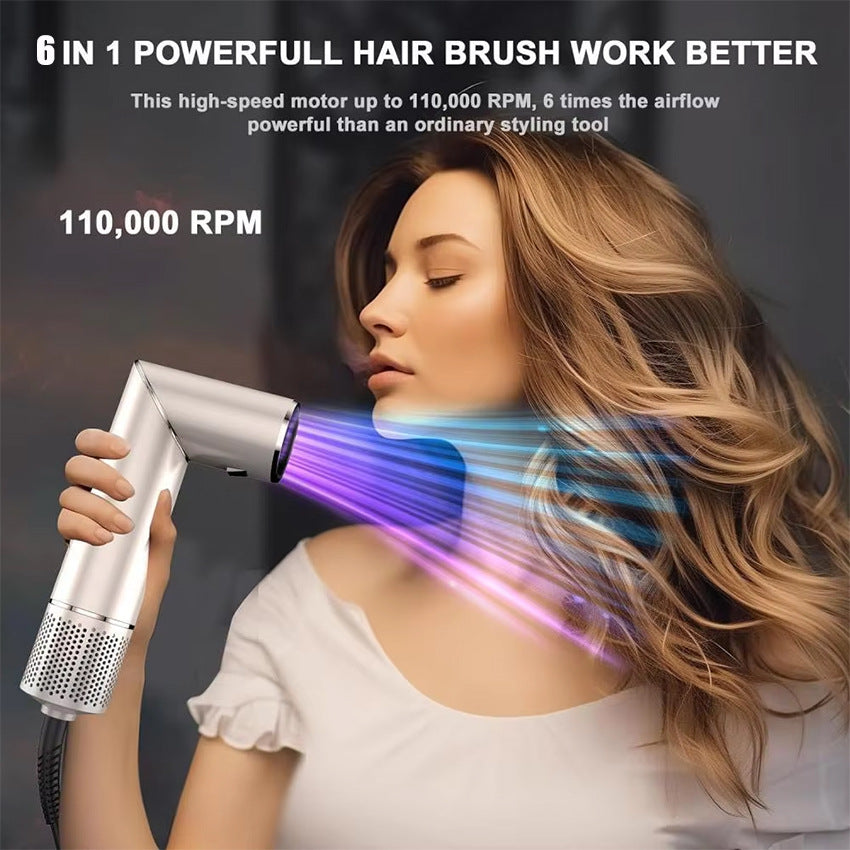 Cross-border high-speed brushless hot air comb six-in-one multi-functional curling iron hair straightener hair dryer three-purpose hair dryer comb