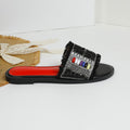 2025 trendy influencer flat sandals - new summer women's outdoor wear, versatile ladies' rhinestone thong sandals